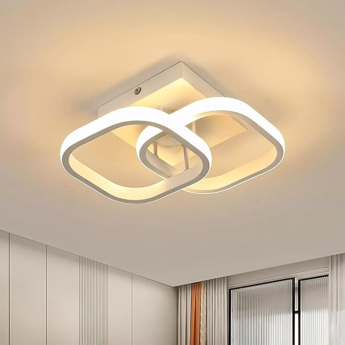 Modern LED Ceiling Pendant Light with Crystal Ball, Spiral Design Chandelier, Dimmable Hanging Lamp for Dining Room, Living Room, Bedroom, Hallway (Gold)
