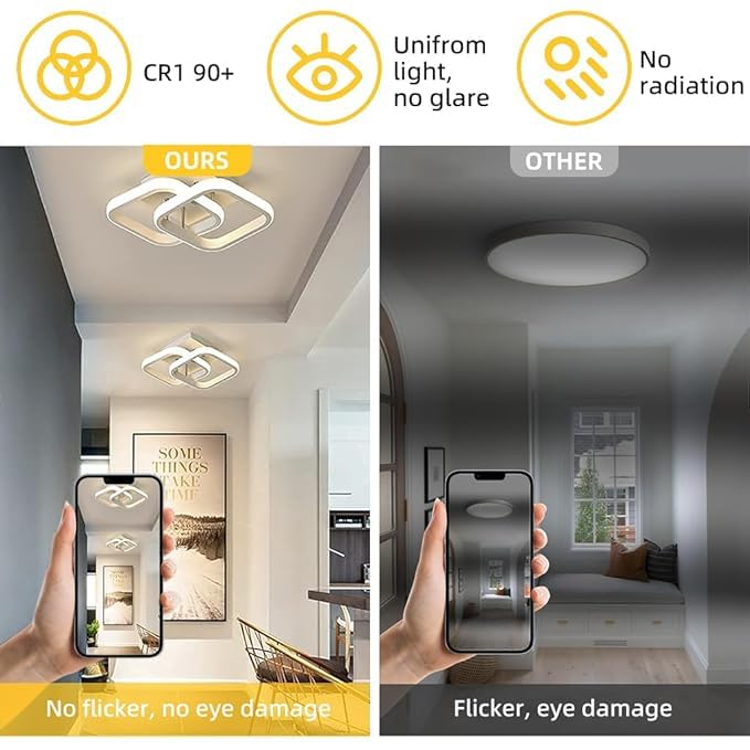 Modern LED Ceiling Pendant Light with Crystal Ball, Spiral Design Chandelier, Dimmable Hanging Lamp for Dining Room, Living Room, Bedroom, Hallway (Gold)