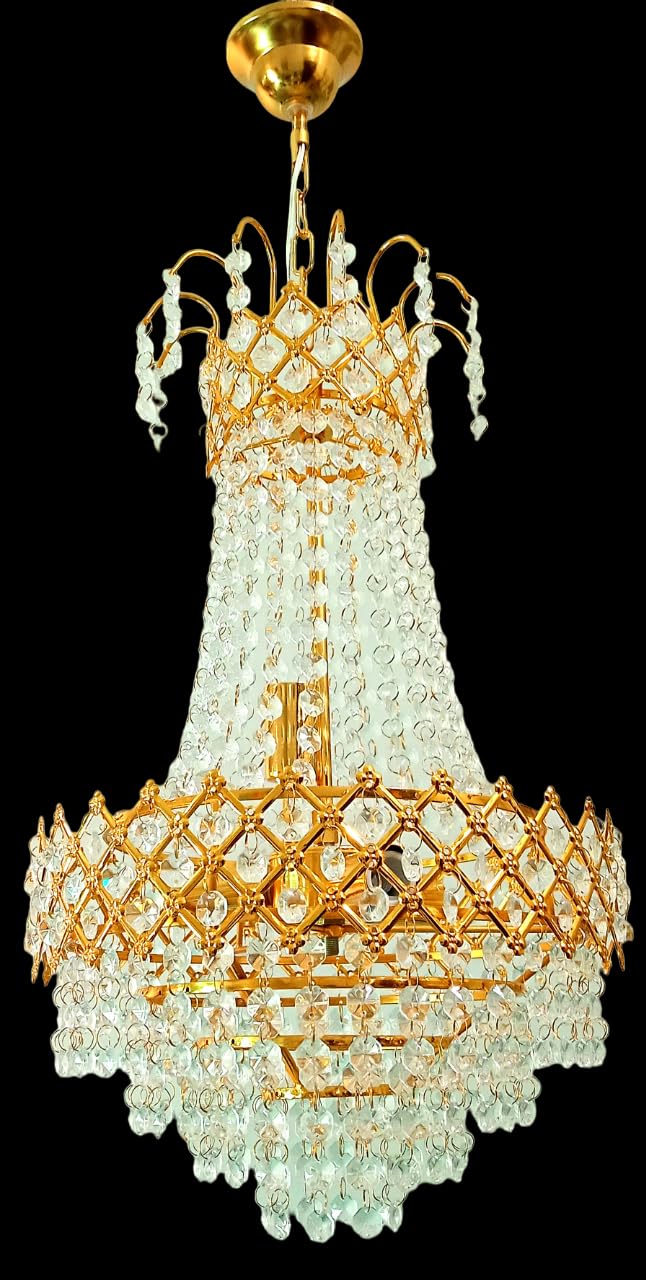 Modern LED Ceiling Pendant Light with Crystal Ball, Spiral Design Chandelier, Dimmable Hanging Lamp for Dining Room, Living Room, Bedroom, Hallway (Gold)