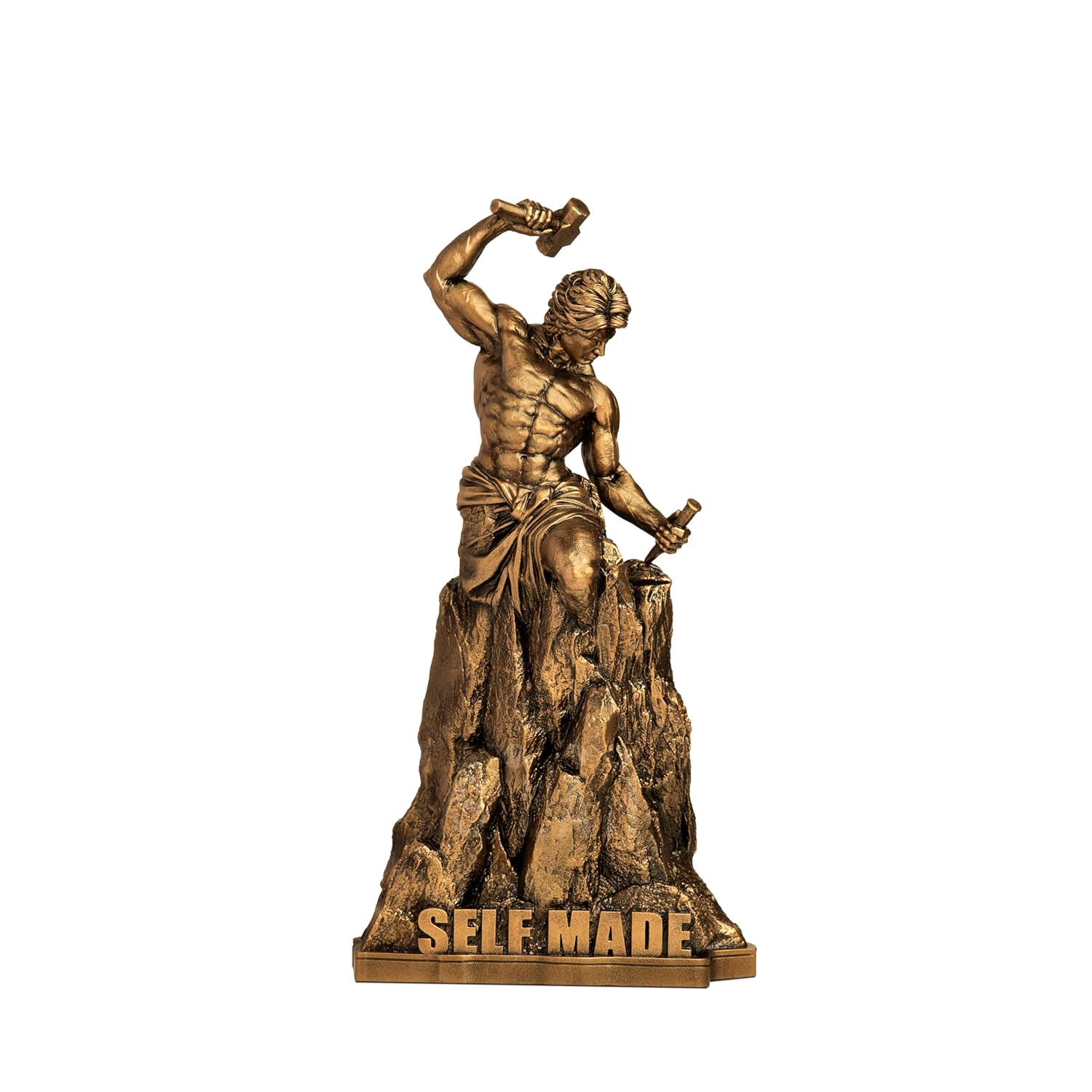 SILAII Self-Made Man Sculpture – Inspirational Man Statue | 12 Inch Height | Antique Bronze Finish | Success & Motivation Decorative Showpiece for Home & Office Desk