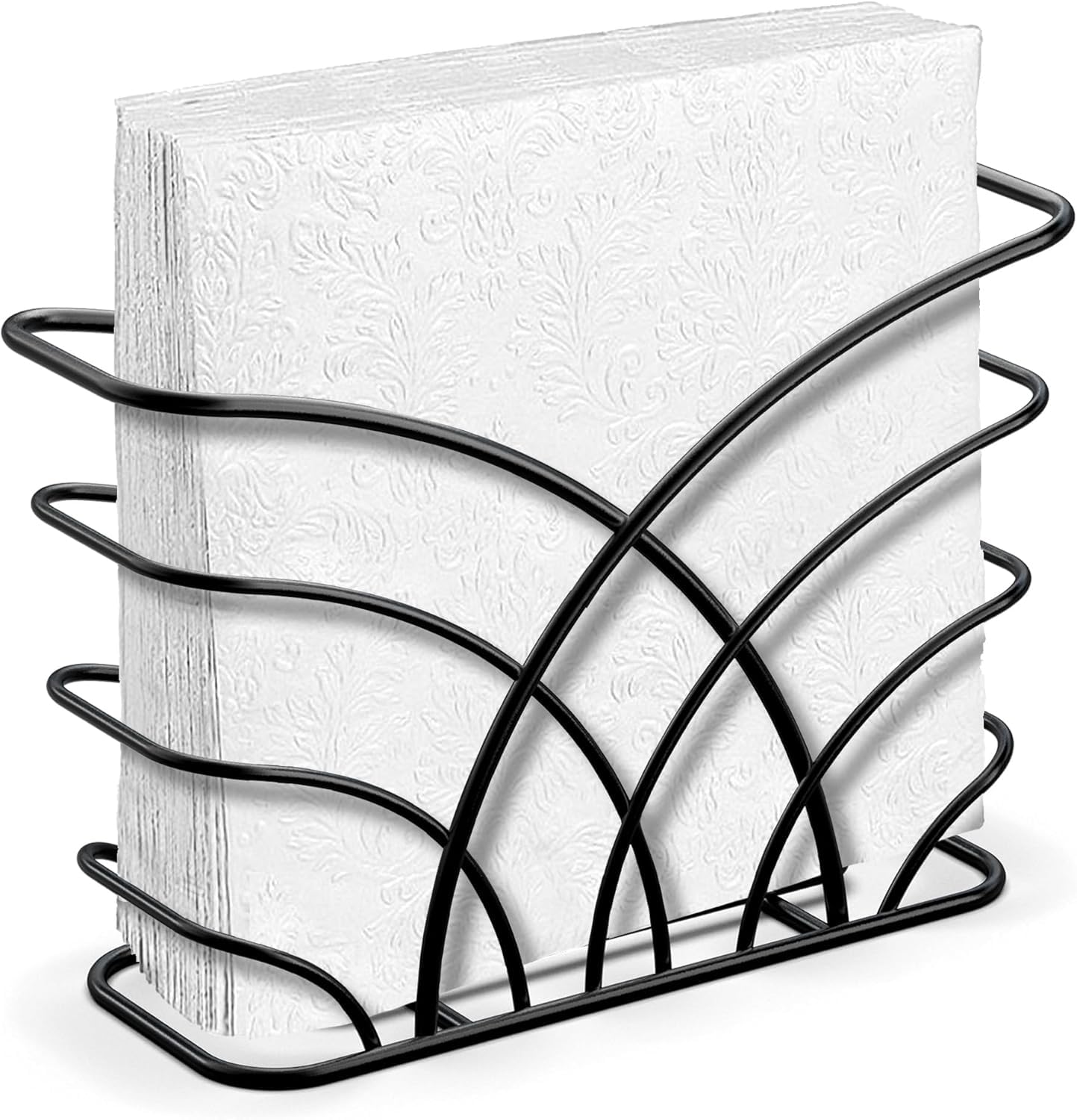 CentraLit Modern Napkin Holder for Dining Table and Kitchen - Tissue Paper Stand for Home Décor, Restaurant, Dispenser Organizer (Black)