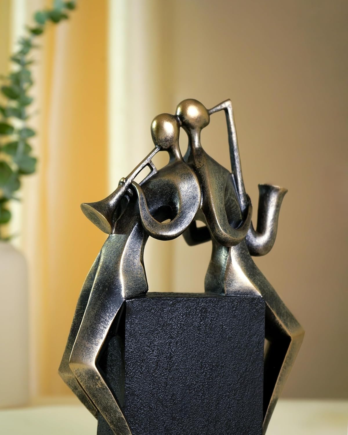Street27® Modern Jazz Musician Figurines for Home Decor | Black & Gold Resin Sculptures with Cello, Saxophone & Violin | Handcrafted Music Band Showpiece for Living Room, Office & Housewarming Gift